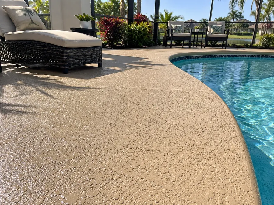 Coated lanai and pool deck area