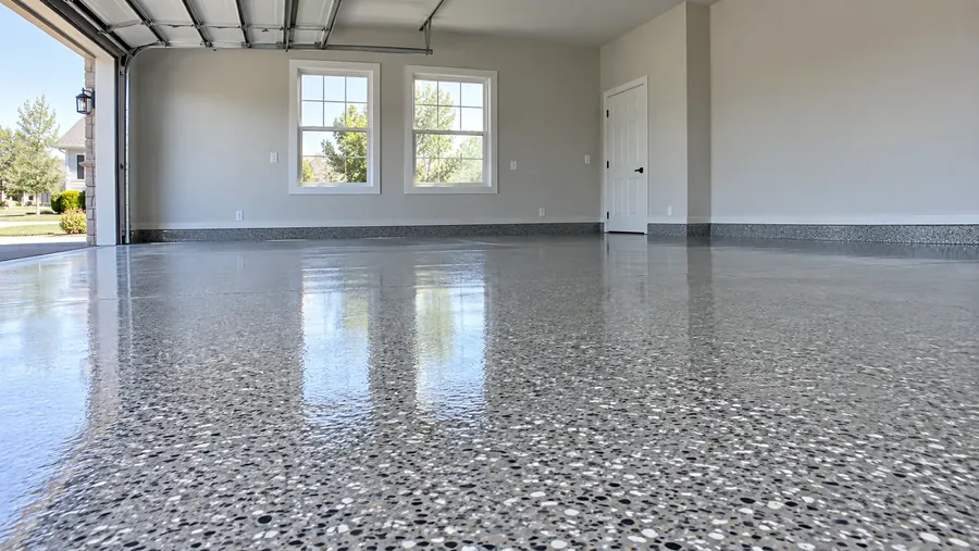 Finished, cured floor coating